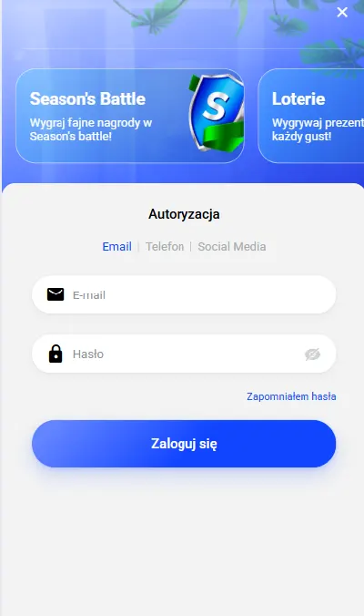 Logowanie do konta Slottica po weryfikacji emaila